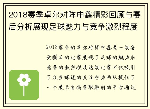 2018赛季卓尔对阵申鑫精彩回顾与赛后分析展现足球魅力与竞争激烈程度